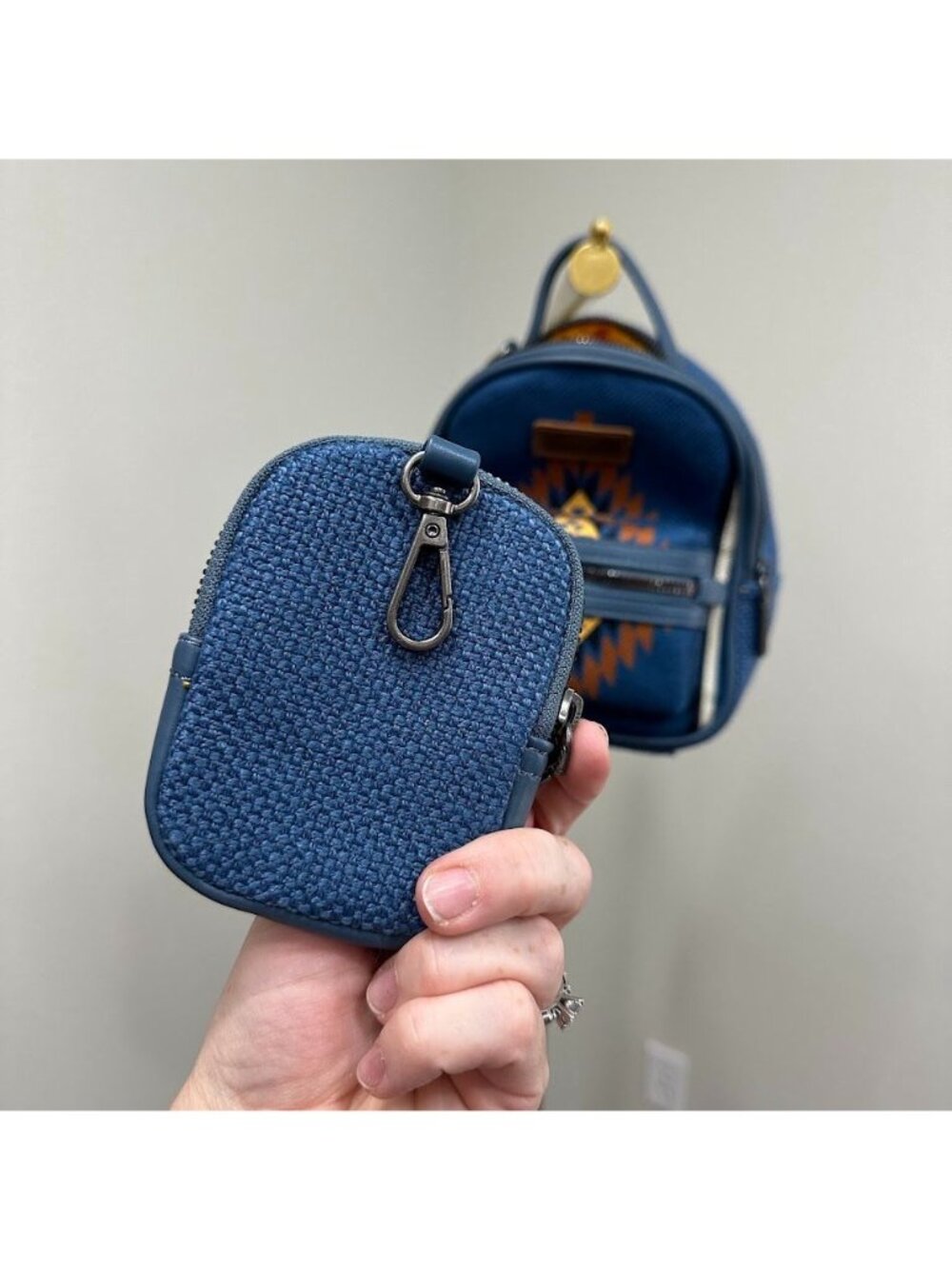 Wrangler Southwestern Aztec Mini Backpack Wallet Combo Bag In Blue Jean NEW - Picture 6 of 8